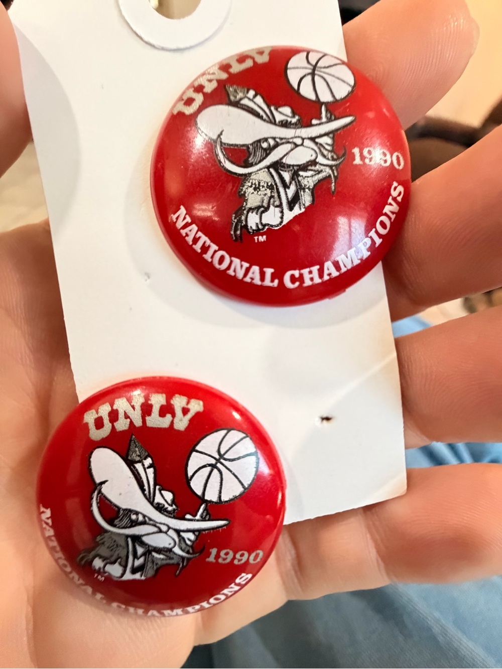 UNLV 90’s national champions earrings plastic circle